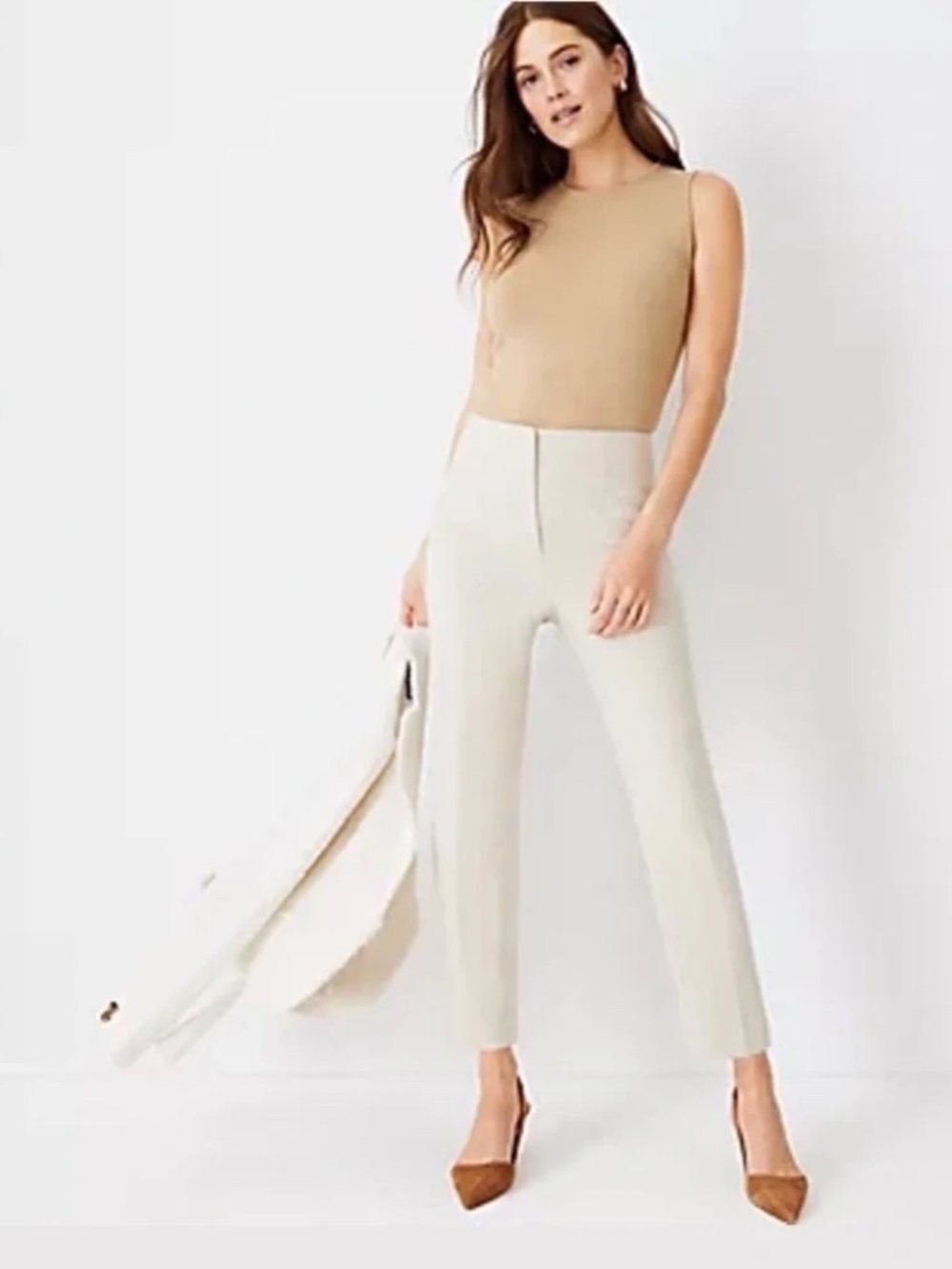 Ann Taylor Pants Slim in Cashmere Khaki